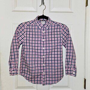 Gymboree Checked shirt in purple, white & pink, perfect condition, size 7-8 (M)